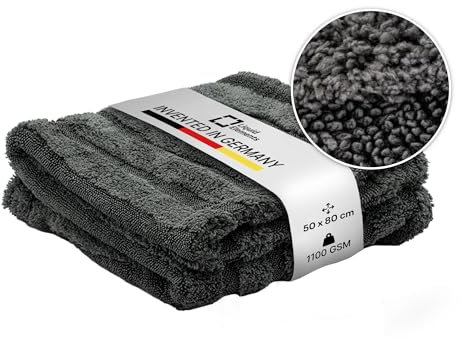 Liquid Elements Auto Trockentuch Silverback Fusion Hybrid - Saugfähiges Mikrofasertücher Auto - Effektive Autopflege - Fusselfrei Trockentuch Auto - Lackschonend Auto Mikrofasertuch - 50x80 cm