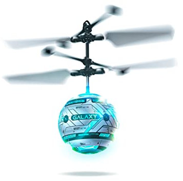 Skyball Galaxy Fliegender Ball mit LED-Leuchten und Lautsprecher mit galaktischen Geräuschen, funktioniert mit Näherungssensor, erkennt Objekte in der Nähe und entfernt sich von ihnen, ab 8 Jahren