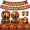 GOLDNICE Platos Vajilla Halloween Decoración, 24 Invitados Fiesta Halloween Plato Papel con Mantel, Servilletas, Tazas, Pajitas, Pancarta de Halloween Terror Cumpleaños Navidad Decoracion, 122 piezas