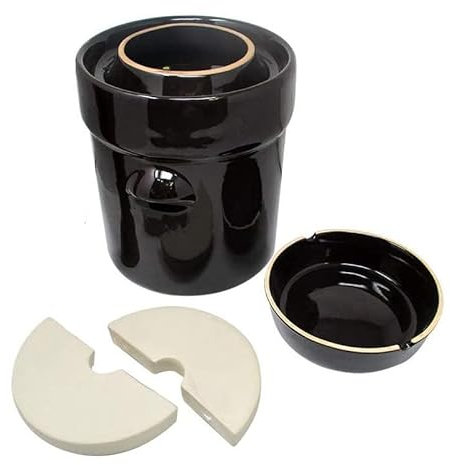 Pot à choucroute avec pierres lacto-fermentation 5L Marron