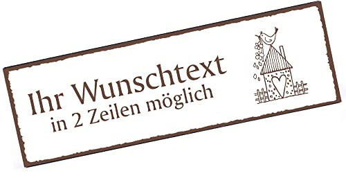 Door Sign Bird House Name Plate Personalised with Engraving 150 mm x 50 mm Self-Adhesive
