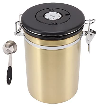 Kaffeebohnen Behälter Edelstahl Kanister Kaffeebehälter Aromadose Vorratsdose Vakuum Dose für Kaffeebohnen, Pulver, Tee, Nüsse, Kakao (1,8 l)