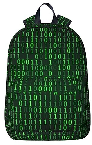 AABSTBFM Happy Dolphin Schulrucksack, leicht, schlicht, 39,6 cm (15,6 Zoll), Laptop, Schultaschen, lässig, Reisen, Tagesrucksack für Mädchen und Jungen, Hacker Ära, One size