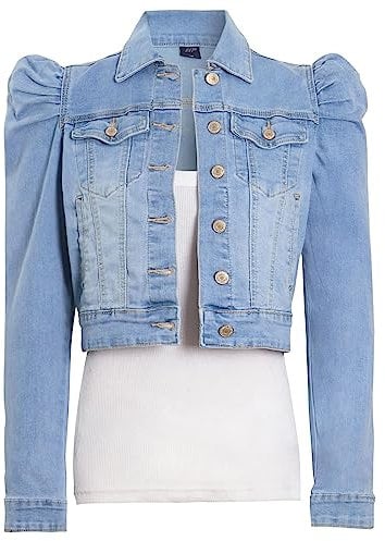 SS7 Puff Sleeve Denim Jacket Light Blue