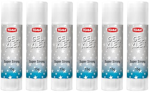 15 g Glue Sticks, Gel Glue Sticks, Clear, Washable, Non-toxic, Odourless, Ideal for School, Office, Everyday Use (Pack of 6)