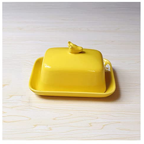 Beurrier avec Couvercle Disque de beurre de céramique créatif ménage plat de beurre cuisine fromage de beurre de beurre avec plateau de beurre couvercle Beurrier (Color : A)