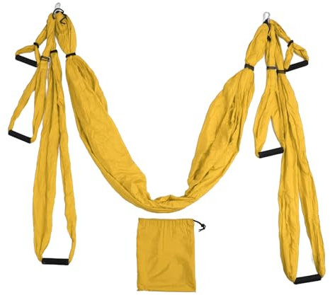 Aerial Yoga Hammock, Aerial Yoga Swing Set with Storage Bag, Carabiners, User Manual, Yoga Starter Kit for All Levels, Aerial Yoga Swing Sling for Yoga Inversion, Strength