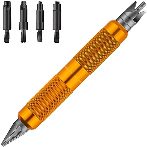 Ludex Case Prep Multi-Tool for Case Trimmer, Crafting Case Pocket Cleaner, Reamer and Chamfer Deburring Tools -Reloading Tool for .17 to .45 Caliber (orange color)