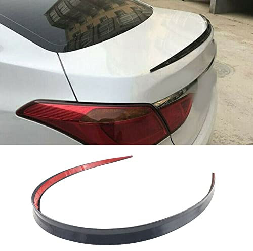 Auto Heck Spoiler, 1.2M Dach Spoiler Glanz Schwarz Heck FlüGel Hinten Kofferraum Spoiler für Die Beliebtesten Autos,Universal Gummi Streifen Bar Tailfin Tail Fin Rear Wing Heckklappe Schrägheck