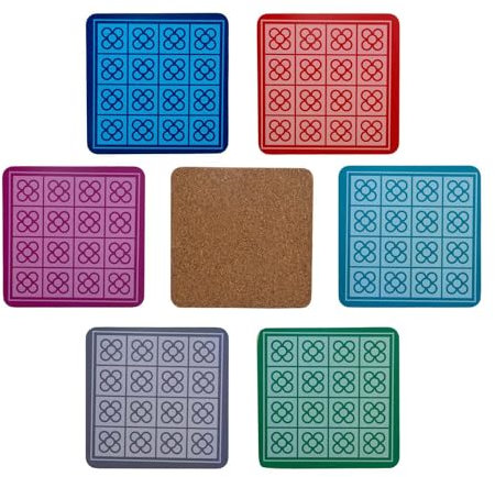 PracticDomus Lot de 6 Dessous de Verre Design Haut de Gamme pour Tasses, Tasses ou Bougies sur Votre Table avec Pied en liège, carré 10 cm (Panot) Edition