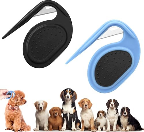 SIUVEY Peigne à Nouer pour Animaux De Compagnie,Peigne Chat,Couteau A Noeud Chat,Knotting Comb Cat,Peigne A Noeud Chat,Brosse Démêlante, Outil De Toilettage pour Poils Longs Et Bouclés (2PCS-A)