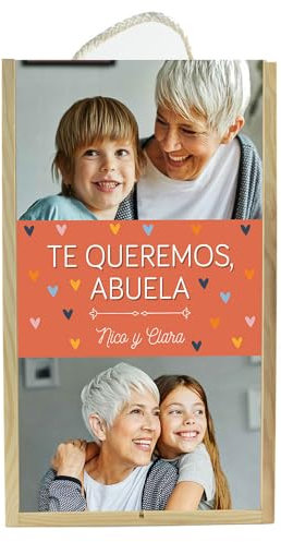 CALLE DEL REGALO Caja botella de vino personalizada con foto (Caja para 2 botellas)