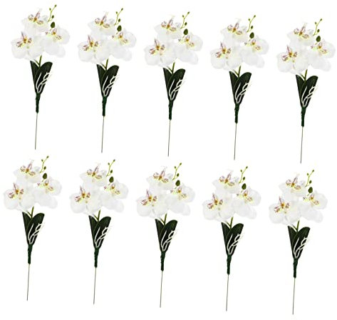 Alipis 10 Stück Mini Phalaenopsis Künstliche Seidenblumen Orchideen Künstliche Blumen Künstliche Orchideenblüten Hochzeitsmittelstücke Künstliche Seidenblumen Orchideenblüten