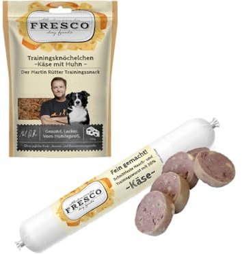 Fresco 150g Trainingsknöchelchen & 100g Wurst im Bundle | Der Martin Rütter Snack | lecker und natürlicher Hundesnack | Leckerli für Hunde