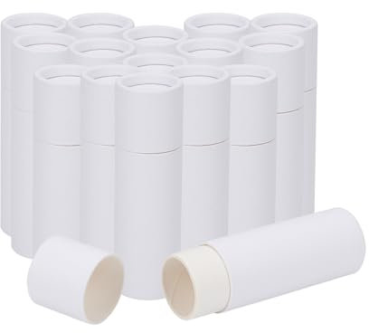 NICENEEDED 15 Stück Lippenstifthülse Aus Kraftpapier, 0.4 Unze Lippenbalsamtuben Aus Pappe, Leere Parfümtube Aus Karton, Kosmetikbehälter