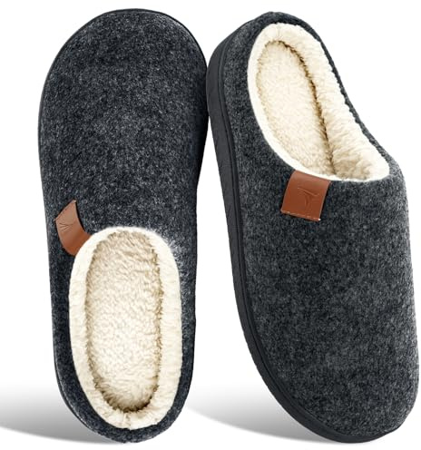 BHFRGAS Mens Slippers Comfy Warm Memory Foam Slippers for Men Anti-Slip Winter House Bathroom Home Outdoor&Indoor