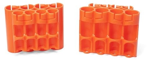 Storacell AA + AAA Combo Battery Storage Caddy and Dispenser (Pack of 2), Orange, Holds 4 AA + 4 AAA Batteries (Not Included), Durable & Compact Design, The Original Battery Caddy, Made in USA