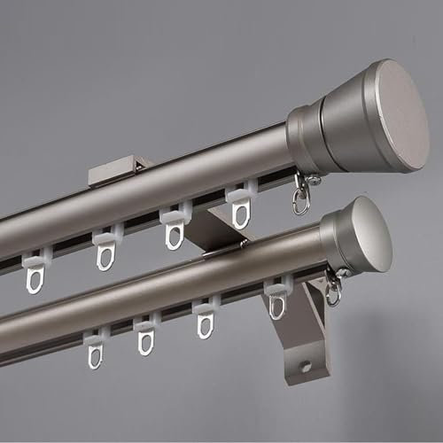 Vorhangschiene Doppelte Vorhangschiene Zur Wandmontage,Dekorative Gardinenstange For Erkerfenster Mit Kompletten Kits,Vorhangstange For Wohnzimmer Auf Dem Balkon Zu Hause,Doppelschienensystem Geräusch