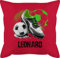 Kissen 50x50 - Personalisiertes Fußballgeschenk mit Namen | Geschenke für Fußballfans Fußball - 50 x 50 cm - Rot - sitzkissen Fussball fußballfan fußballer fussballkissen
