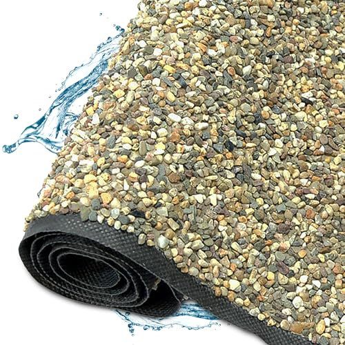 TeichVision – Hochwertige Steinfolie für Teichrand, Teichufer und Bachlauf/Teichumrandung/Steinfolie für Teich in verschiedenen Größen – 0,4 m x 12 m - Sandfarben