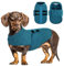 PUZAUKAL Hundepullover Fleece Weste Hundemäntel Winter Warmer Hundeweste für Kleine Hunde Weicher Fleece Hundejacke mit Geschirr Pullover für Mittel Großen Hund Katze-Pfauenblau(L)