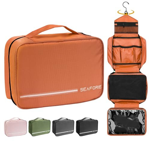 Seaforie Groß Kulturtasche, Kulturbeutel zum Aufhängen Kulturbeutel für Damen und Herren, 4-in-1 Wasserdicht Waschtasche für Reisen/Camping