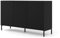 Homlando Kommode SURF 3D 150 cm mit gefräste dekorierte MDF-Fronten auf Metallbeinen, Sideboard, Highboard 3 Türen, Schrank (Black)