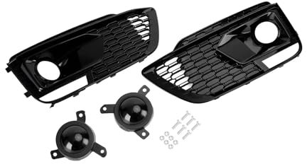 Nero Anteriore A Nido D'ape Fendinebbia Griglie di Copertura Compatibile for Audi Q5 SQ5 2018 2019 2020 RSQ5 Parti di Automobili