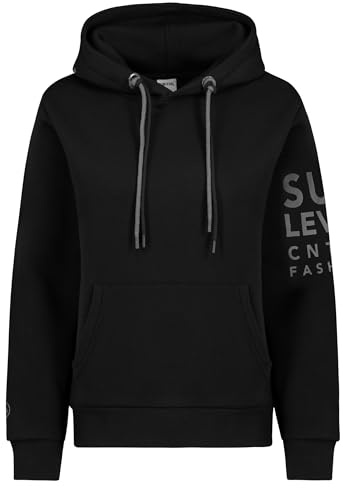 Sublevel Damen Hoodie | Baumwolle | Normal Fit | ohne Kragen | bedruckt | atmungsaktiv | Tunnelzug | modisch-Style | ideal für Basic