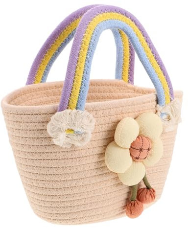 Healeved Borsa A Mano in Corda Di Cotone Leggera, Borsa Estiva Alla Moda in Tessuto Intrecciato, Borsa A Mano in Corda Di Cotone, Borsa Da Spiaggia Per Donna