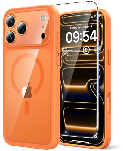 TAURI für iPhone 17 Pro Max Hülle 6,9 mit Schutzfolie - Cosmic Orange
