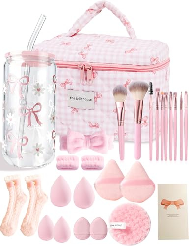 Cadeaux pour Filles 9 10 11 12 13 14 15 16 17 18 Ans, Idées Cadeaux Ensemble Cadeau, Cadeau Fille 9 à 18 Ans, Anniversaire Cadeaux de Saint-Valentin Tasses en Verre de Fille avec Paille et Couvercle