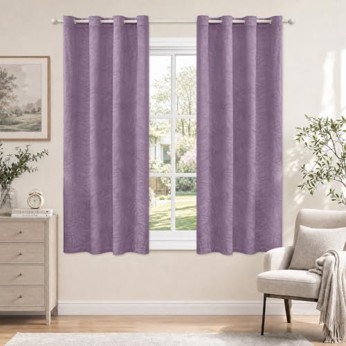 Ystyle Verdunklungsvorhänge Samt 2er Set, 140 x 145 cm, Lila | Thermovorhang Kälteschutz, Gardinen Mit Ösen, Blackout Curtain Für Schlafzimmer Esszimmer, Gardinen Wohnzimmer Modern