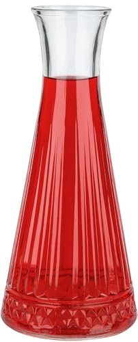 NORDIC SCHILLER Wasserkaraffe, Glas Karaffe Krug, 940ml, Spülmaschinenfest, Eistee Krug für hausgemachte Getränke, Eistee, Milch, Kaffee, Wein, Saft, Glass Carafe