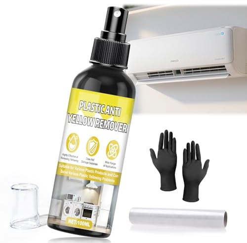 WEILAOK Kunststoffreiniger, Kunststoffreiniger Fensterrahmen Weiß, 100ml | Vergilbter Kunststoff Wieder Weiß, Geeignet Zur Entfernung Von Vergilbungen an Klimaanlagen, Waschmaschinen,Fensterrahmen usw
