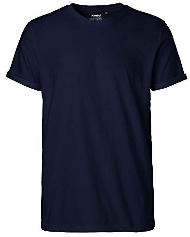 Neutral Mens Roll Up Sleeve T-Shirt, Größe:S, Farbe:Navy