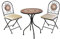 Dekoratives Mosaik Set 5-teilig Sitzgarnitur Sitzgruppe Gartentisch Stühle Gartenmöbel Bistrotisch