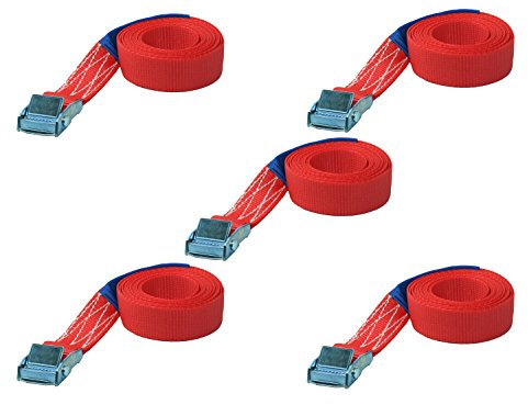5x 4m Befestigungsriemen Spanngurt Zurrgurt Schnellspanner Schnellverschluss Gurt Bindegurte mit Klemmschloss 25mm Breit