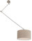 Qazqa - Modern Hängelampe I Pendellampe I Pendelleuchte Stahl I Silber I nickel matt mit Schirm 35 cm taupe verstellbar - Blitz I I Wohnzimmer I Schlafzimmer - Stahl Rund - LED geeignet E27