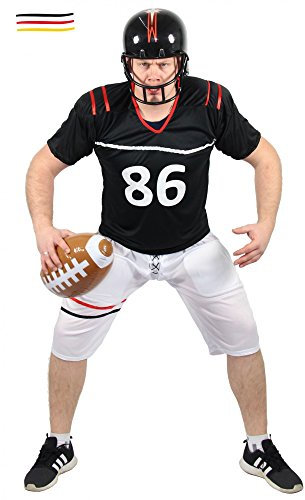 Quarterback Kostüm für Herren American Football Spieler Sportler Fasching Karneval Motto Party Größe XL