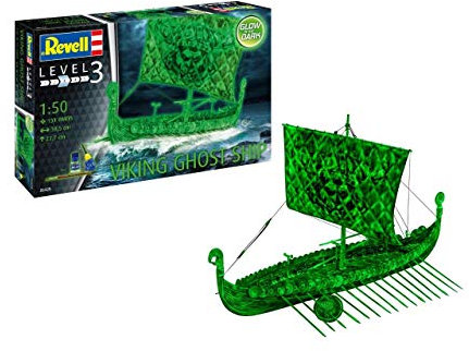 Revell 05428 Maquette de Bateau Viking Ghost Ship avec Pinceau Couleur phosphorescente, 1/50