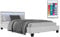 Juskys Polsterbett Verona 120x200 cm mit LED-Beleuchtung, Lattenrost & Kopfteil, Bett mit Gestell aus Holz & Kunstleder Bezug, weiß