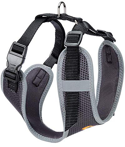 Ferplast Pettorina Cane Taglia Piccola NIKITA S, Pettorina Cane Traspirante, Imbottita e Regolabile, Facile da Indossare, Bordi Riflettenti, Torace 30-41 cm. Nero