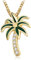 Coconut Palm Tree Charm S925 Sterling Silver Tropical Coconut Tree Pendant Necklace Zircon Clavicle Chain Women's Jewelry Accessories-gold-One size