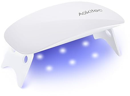 Aokitec Mini lampada per unghie portatile UV a forma di topo, lampada per unghie in gel tascabile con USB per tutti gli smalti gel, asciugatrice con 2 timer