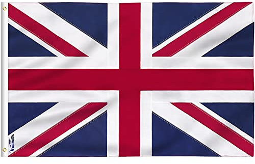 FLAGBURG Britische Flagge 150 x 240 cm Großbritanien Fahne mit Messingösen, Lebendige Farbe und UV-beständig, Leinwand-Header und Doppelt Genäht Langlebig UK Flag,für Draußen und Drinnen