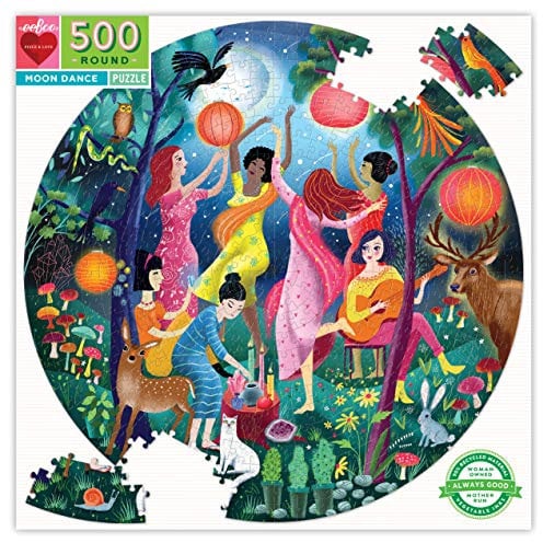eeBoo: Piece and Love Moon Dance 500 Teile Rund Kreis Puzzle Puzzle für Erwachsene und Familien Enthält Glänzende und Stabile Teile