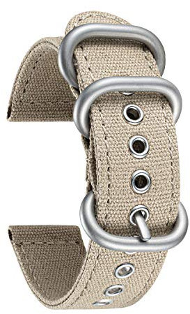 BINLUN Canvas Uhrenarmband 18 20 22 24 mm Kompatibel mit Samsung Galaxy Kompatibel mit Garmin Smartch Band Kompatibel Huawei Kompatibel mit Amazfit