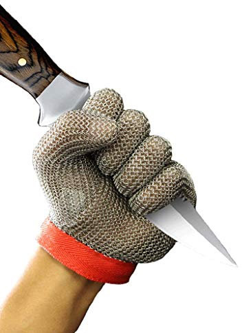 Schnittfeste Handschuhe Hua Schutzhandschuhe Aus Rostfreiem Stahl, Schnittfeste Handschuhe, Schutzhandschuhe Für Lebensmittel In Der Gartenküche, Für Linke Und Rechte Hand, 4 Größen (Size : Medium)