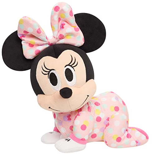 Disney Just Play Baby Musical Crawling Pals Plush, Minnie Mouse, Interactive Crawling Plush, Stuffed Animal 10 Inch